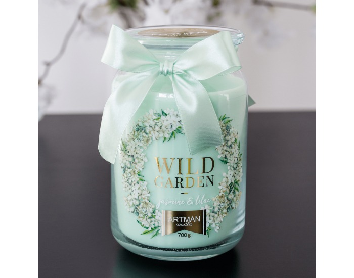 Vonná sviečka v skle Leana 700 g - priehľadná / svetlozelená