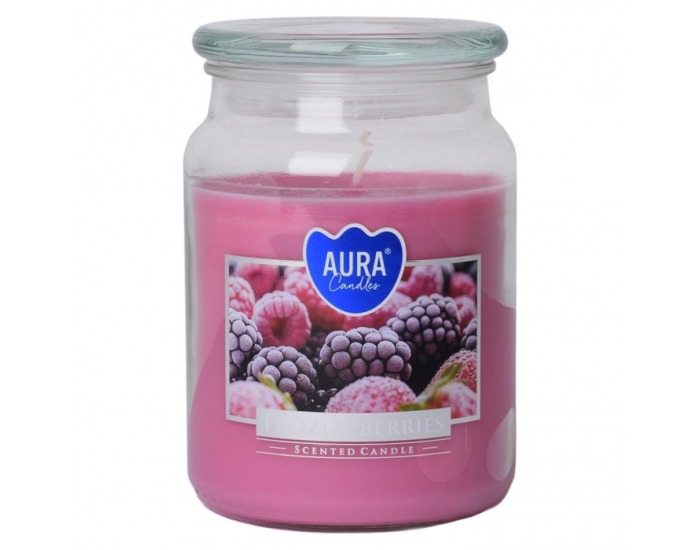 Vonná sviečka v skle Leana 500 g - priehľadná / ružová