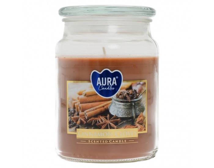 Vonná sviečka v skle Leana 500 g - priehľadná / hnedá