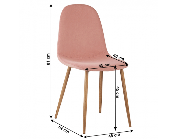 Jedálenská stolička Lega - ružová (Velvet) / buk