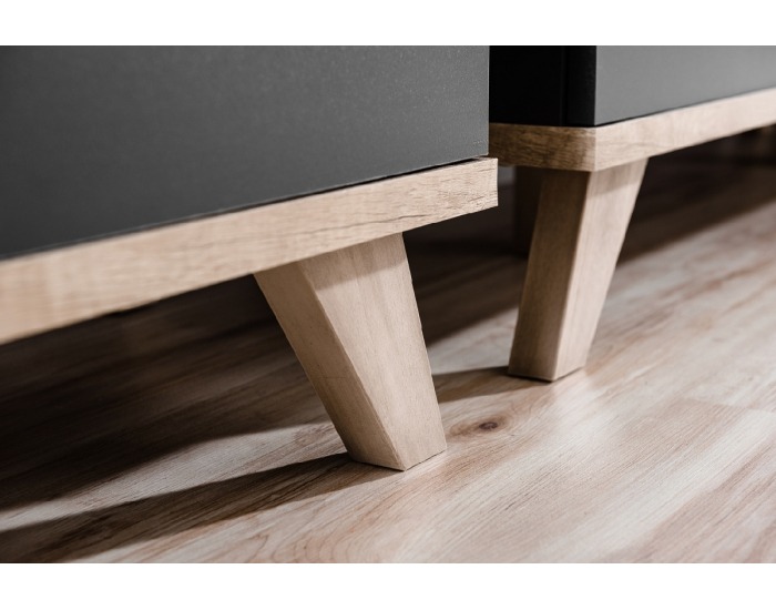 TV stolík Legg - grafit / dub monument