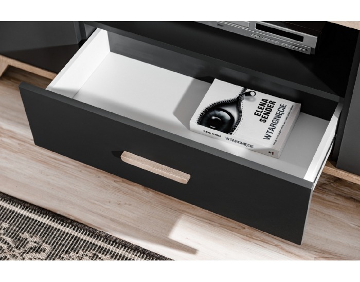 TV stolík Legg - grafit / dub monument