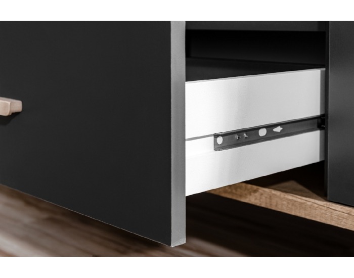 TV stolík Legg - grafit / dub monument