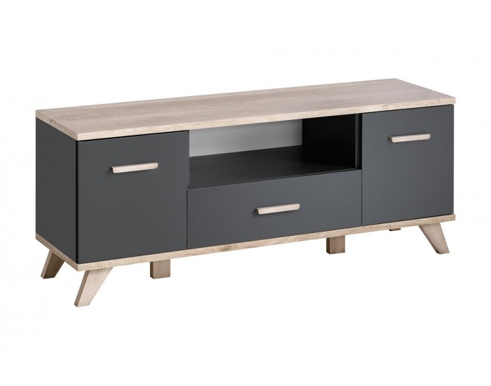 TV stolík Legg - grafit / dub monument