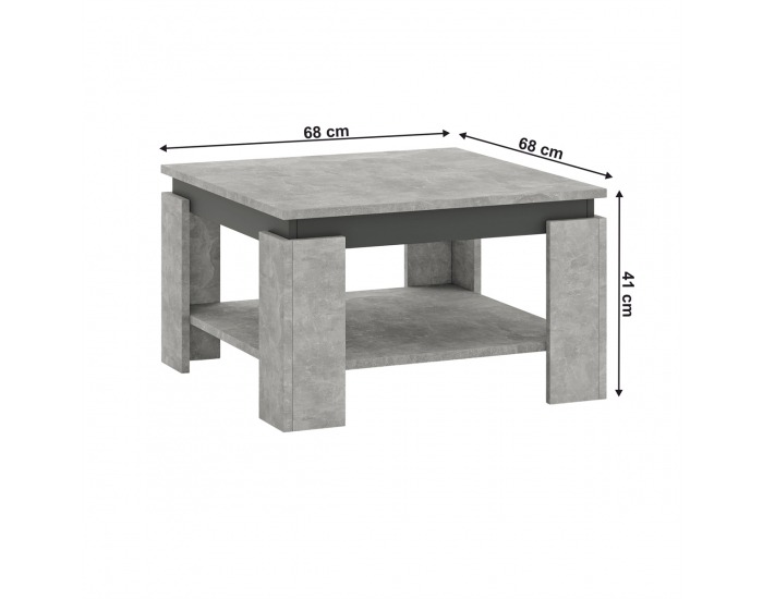 Konferenčný stolík Lejsy - betón / grafit