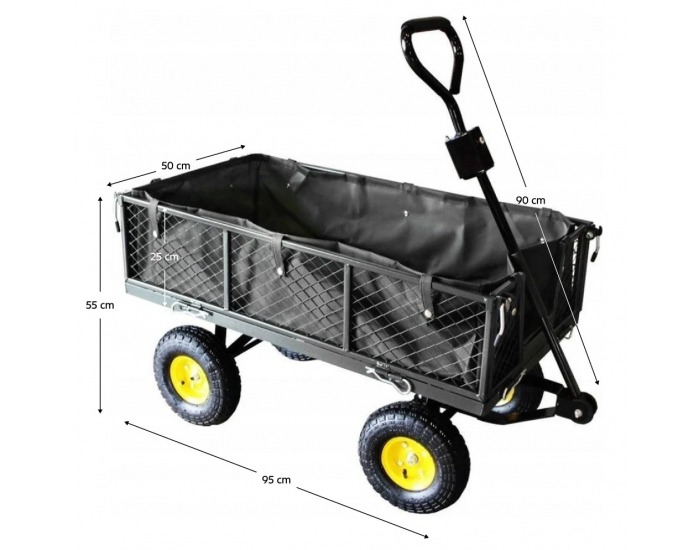 Záhradný vozík Lenko - čierna