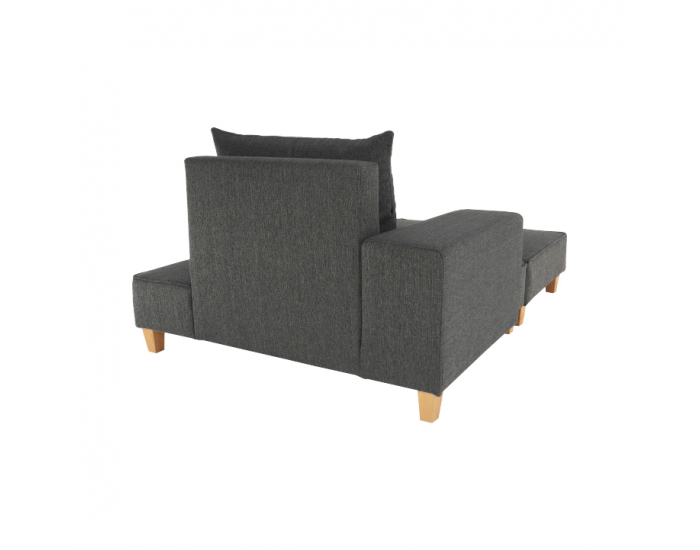 Leňoška s taburetkou Duran L - sivá