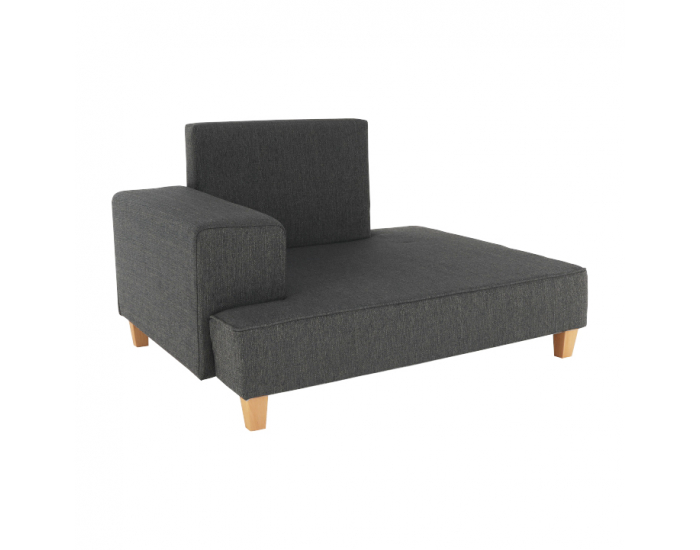 Leňoška s taburetkou Duran L - sivá