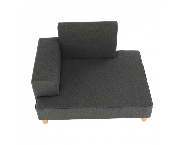 Leňoška s taburetkou Duran L - sivá