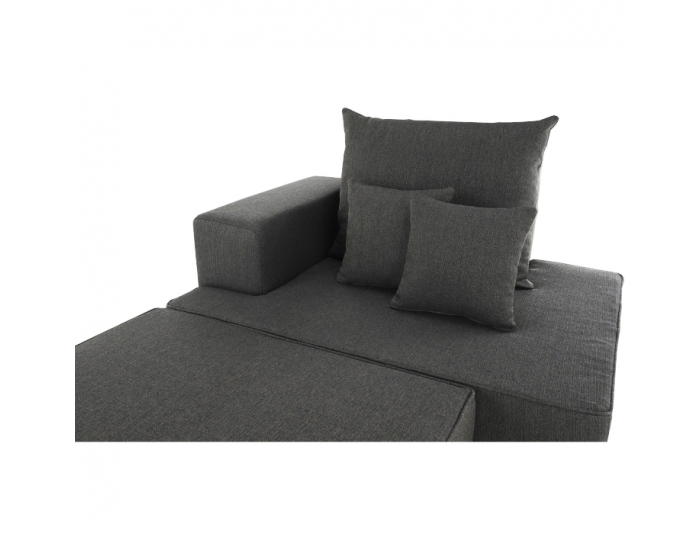 Leňoška s taburetkou Duran L - sivá