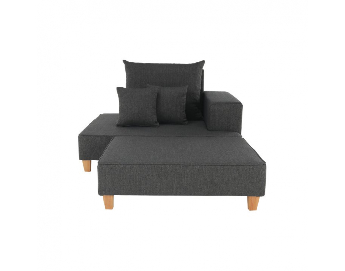 Leňoška s taburetkou Duran P - sivá