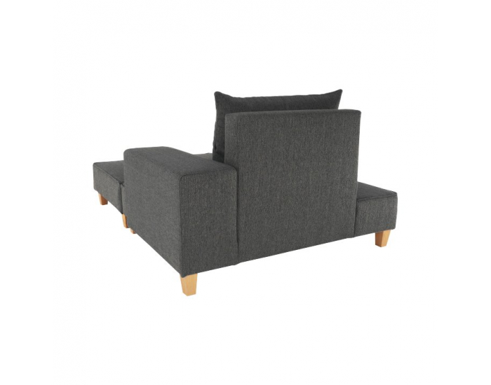 Leňoška s taburetkou Duran P - sivá