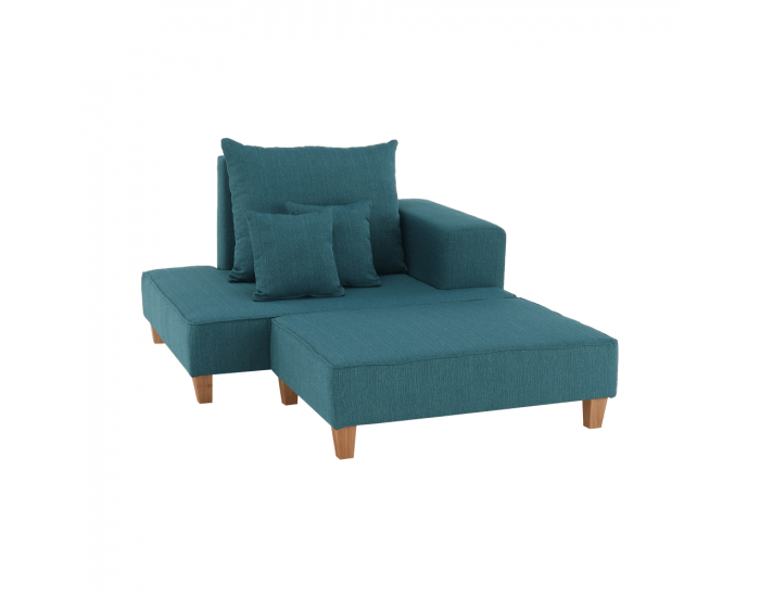 Leňoška s taburetkou Duran P - modrá