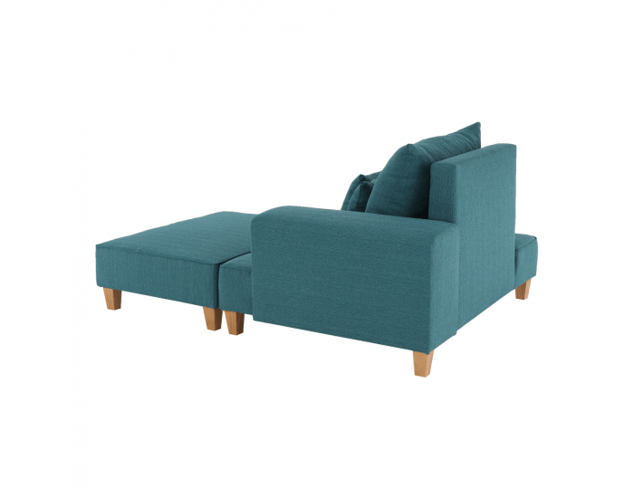 Leňoška s taburetkou Duran P - modrá