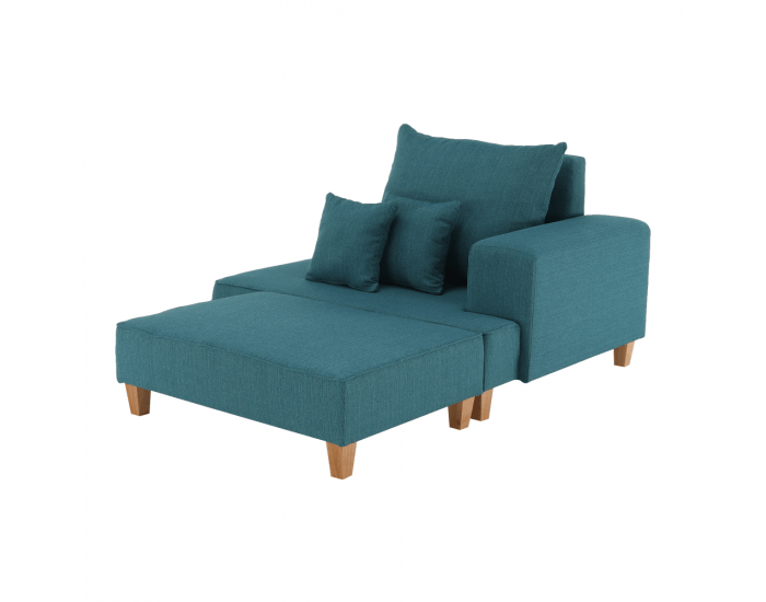 Leňoška s taburetkou Duran P - modrá