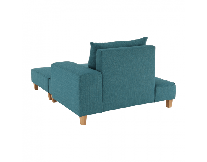 Leňoška s taburetkou Duran P - modrá