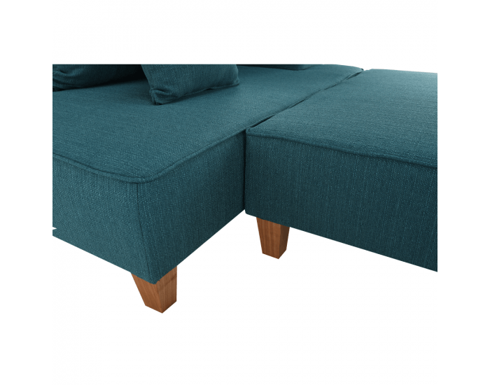 Leňoška s taburetkou Duran P - modrá