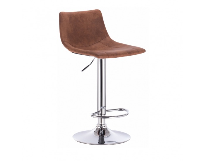Barová stolička Lenox - hnedá / chróm