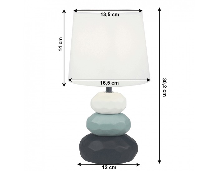 Stolná lampa Lenus - biela / modrá / čierna