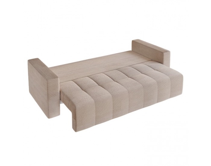 Rozkladacia pohovka s úložným priestorom Leony - béžová (taupe)