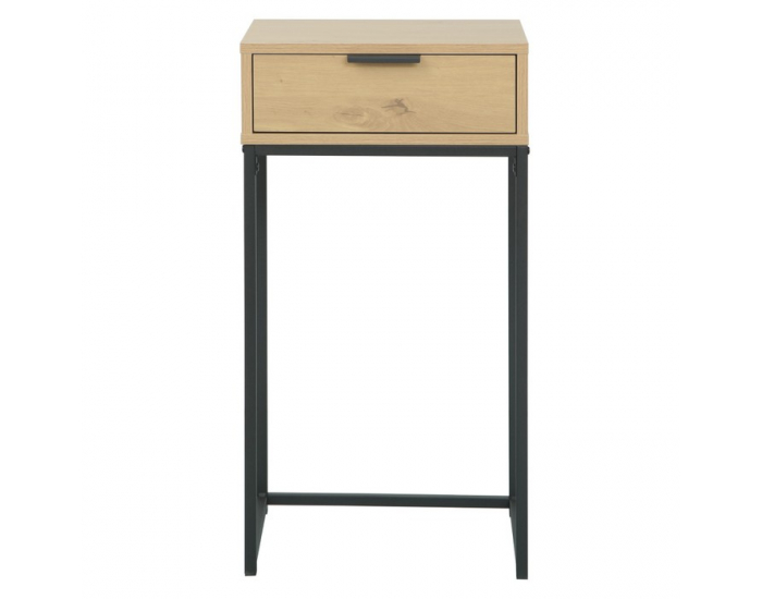 Konzolový stolík so zásuvkou Lertos - dub / čierna