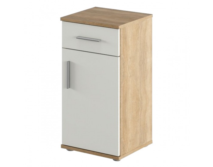 Kúpeľňová skrinka Lessy New 3 - biela / dub sonoma