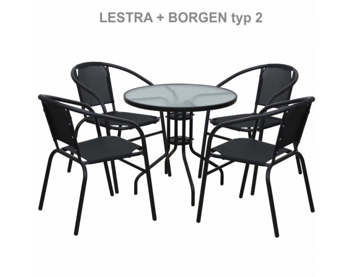 Záhradná stolička Lestra - tmavosivá / sivá