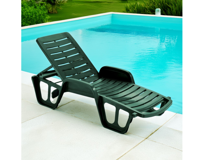 Záhradné stohovateľné lehátko Letno - zelená