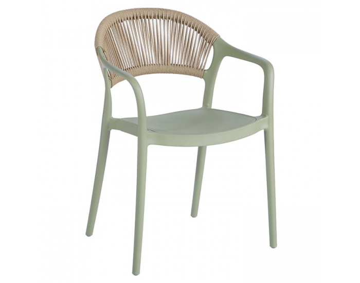 Záhradná stolička Lexton - zelená / béžová