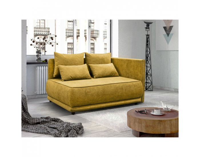 Rozkladacia pohovka s úložným priestorom Liami P - horčicová