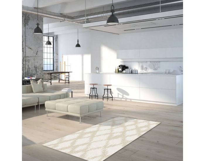 Koberec Libar 67x120 cm - krémová / biela