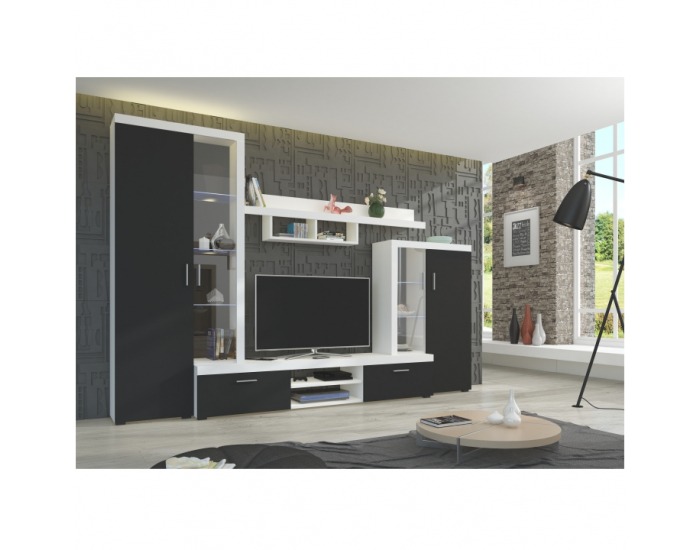 Obývacia stena Liberty - čierna / biela