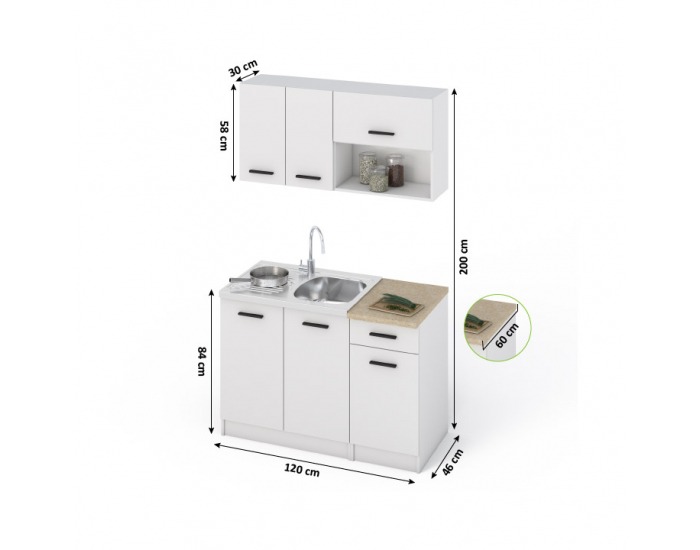 Kuchyňa Libia 120 - biela