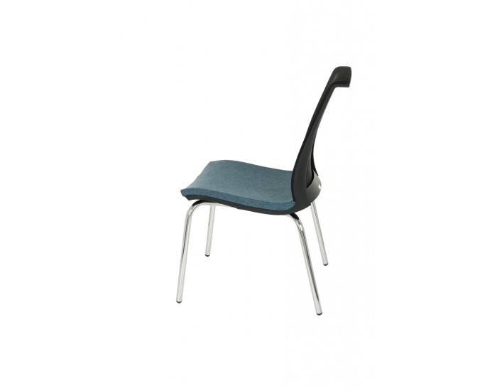 Konferenčná stolička Libon 4L BS - modrá / čierna / chróm