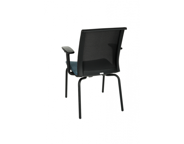 Konferenčná stolička s podrúčkami Libon 4L BS R1 - modrá / čierna
