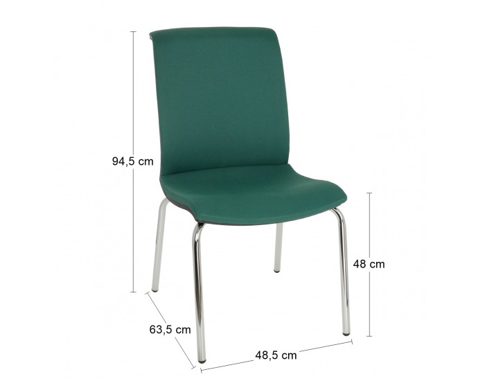 Konferenčná stolička Libon 4L BT - tmavozelená / čierna / chróm