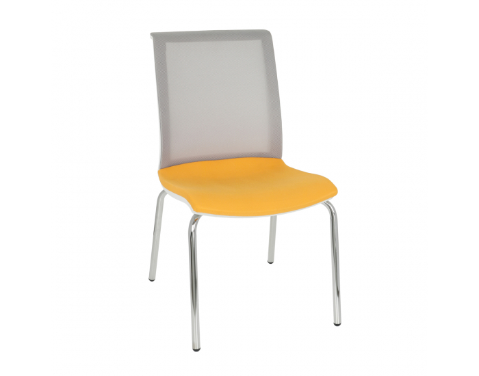 Konferenčná stolička Libon 4L WS - žltá / sivá / biela / chróm