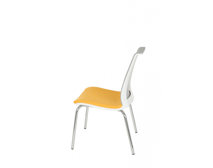 Konferenčná stolička Libon 4L WS - žltá / sivá / biela / chróm