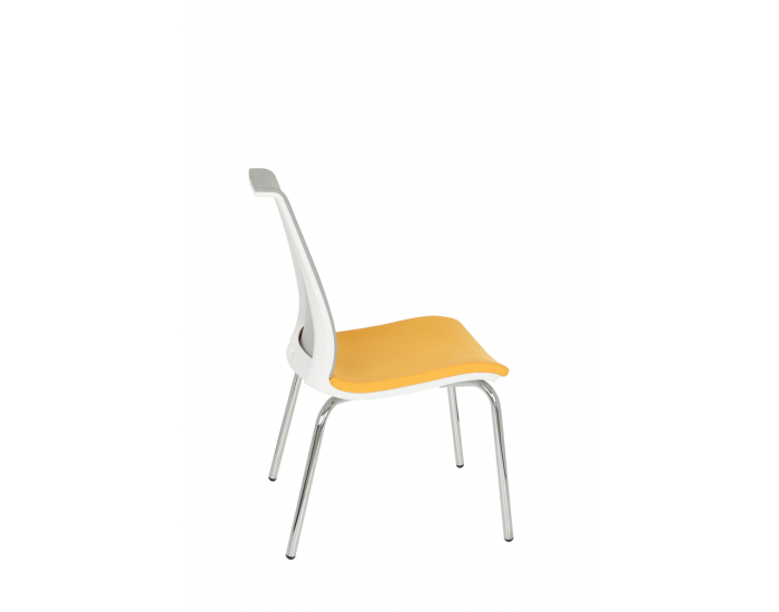 Konferenčná stolička Libon 4L WS - žltá / sivá / biela / chróm