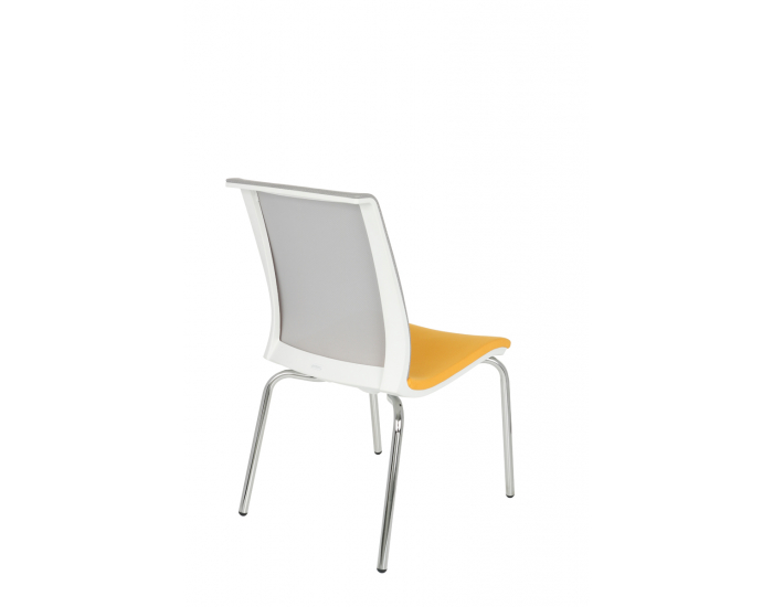Konferenčná stolička Libon 4L WS - žltá / sivá / biela / chróm