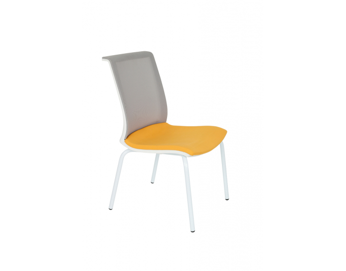 Konferenčná stolička Libon 4L WS - žltá / sivá / biela