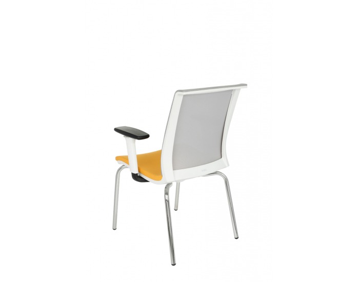 Konferenčná stolička s podrúčkami Libon 4L WS R1 - žltá / sivá / biela / chróm