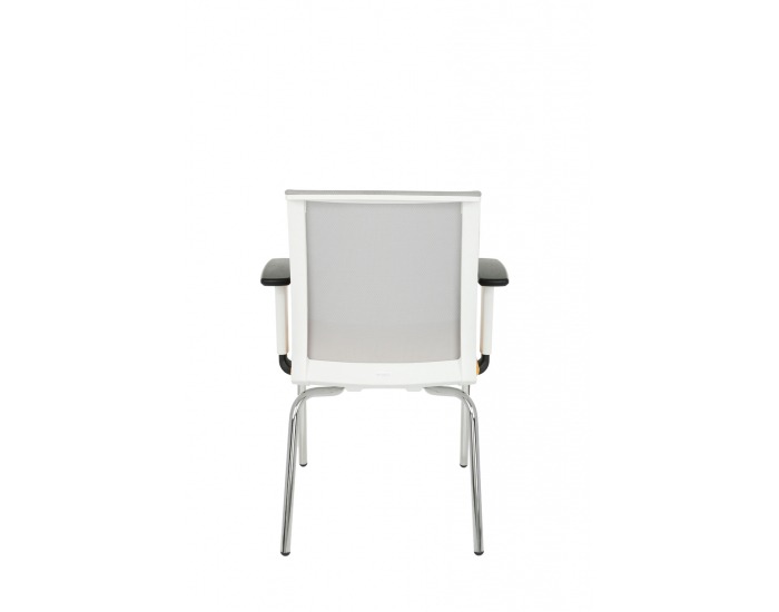 Konferenčná stolička s podrúčkami Libon 4L WS R1 - žltá / sivá / biela / chróm