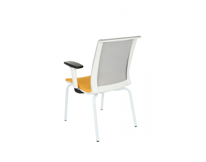 Konferenčná stolička s podrúčkami Libon 4L WS R1 - žltá / sivá / biela
