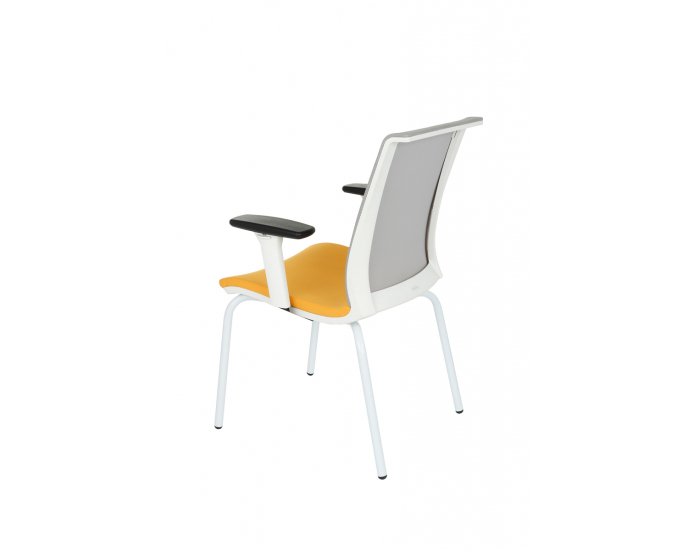 Konferenčná stolička s podrúčkami Libon 4L WS R1 - žltá / sivá / biela