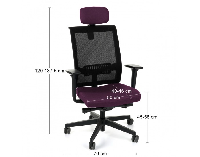 Kancelárska stolička s podrúčkami Libon BS HD - fialová / čierna