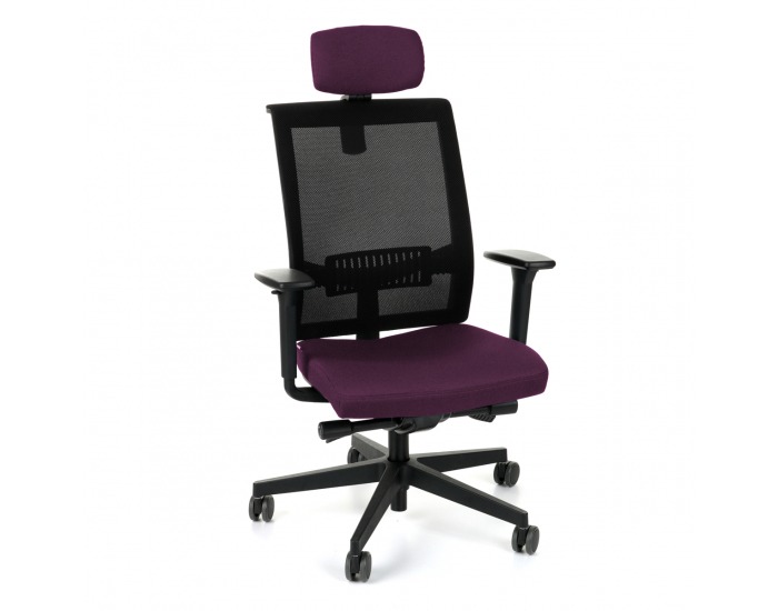 Kancelárska stolička s podrúčkami Libon BS HD - fialová / čierna