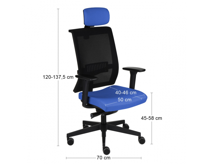 Kancelárska stolička s podrúčkami Libon BS HD - modrá / čierna
