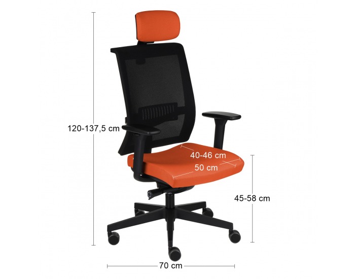 Kancelárska stolička s podrúčkami Libon BS HD - oranžová / čierna