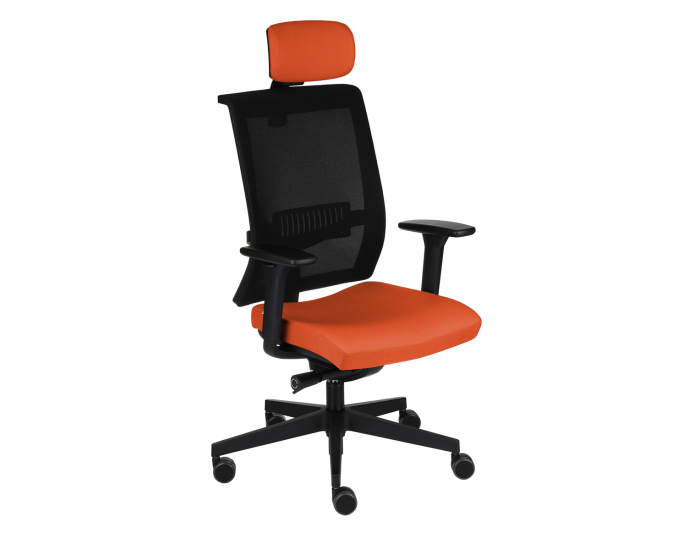 Kancelárska stolička s podrúčkami Libon BS HD - oranžová / čierna